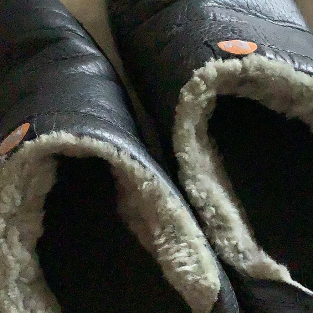 Black Shearling-Lined Clogs - image 2